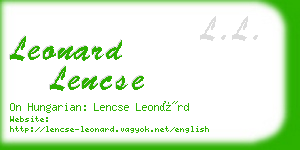leonard lencse business card